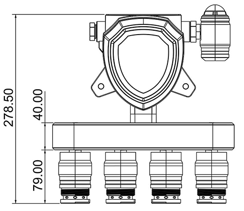 四合一氣體檢測儀尺寸圖