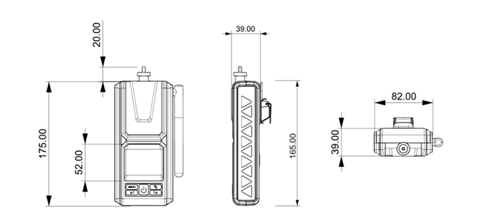 cd4型多參數氣體測定儀器產品尺寸圖