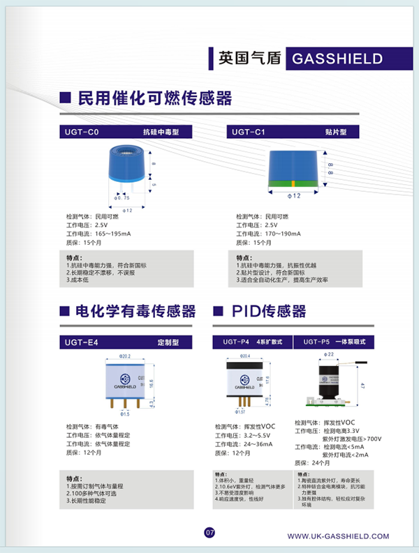 可燃?xì)怏w傳感器產(chǎn)品大全